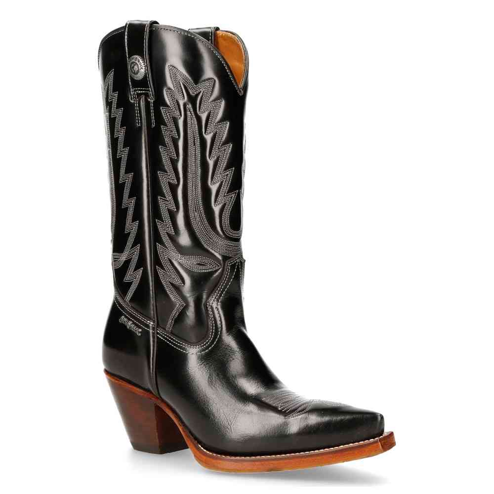 New Rock - M-7745C-C1 Botte au genou - Noir